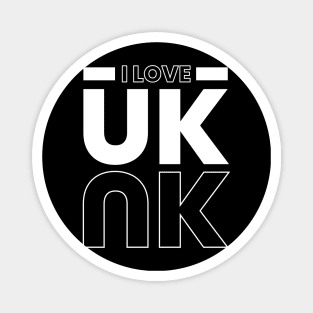 i love uk typography design Magnet